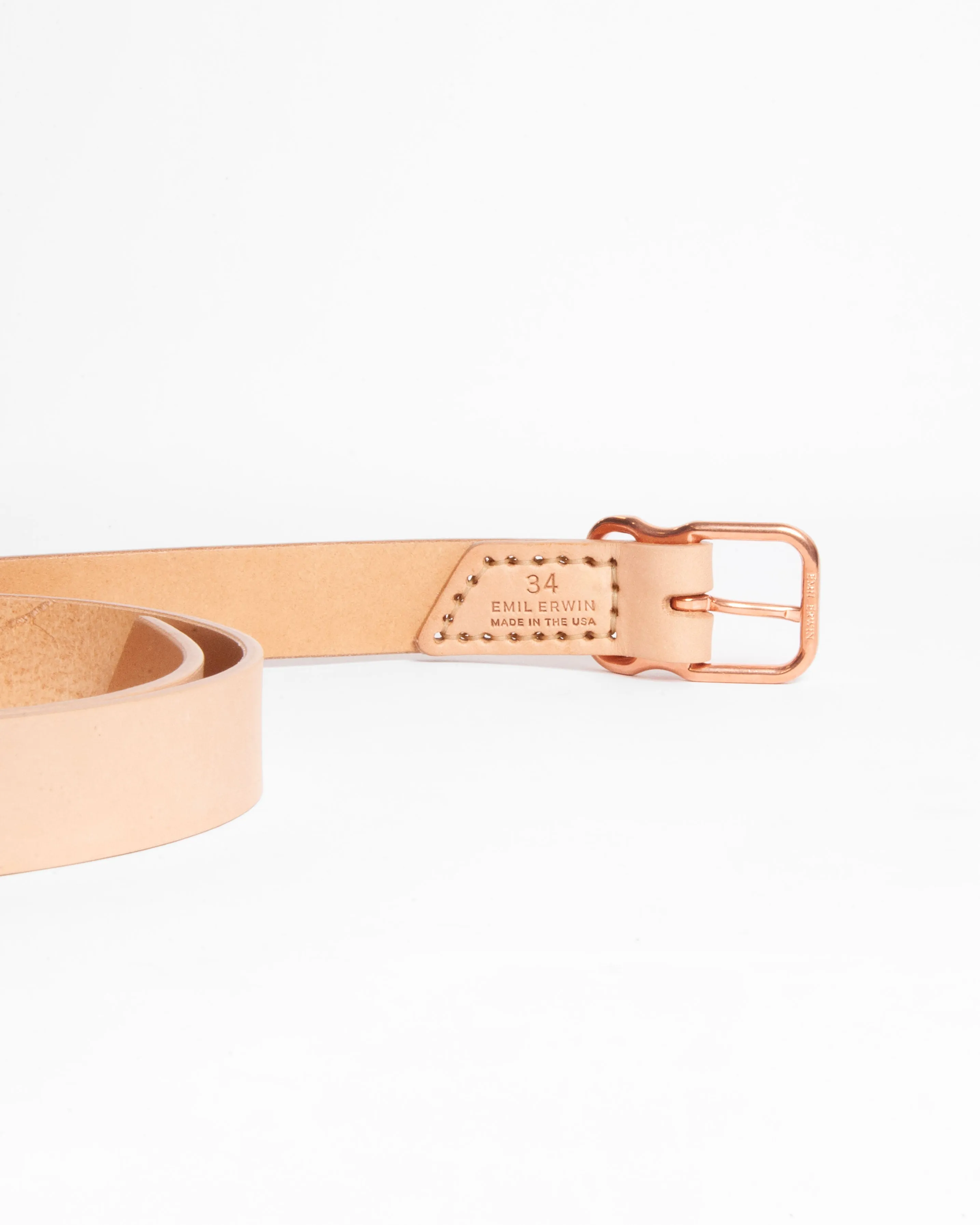 118 Signature Leather Belt - Narrow - Natural - Copper