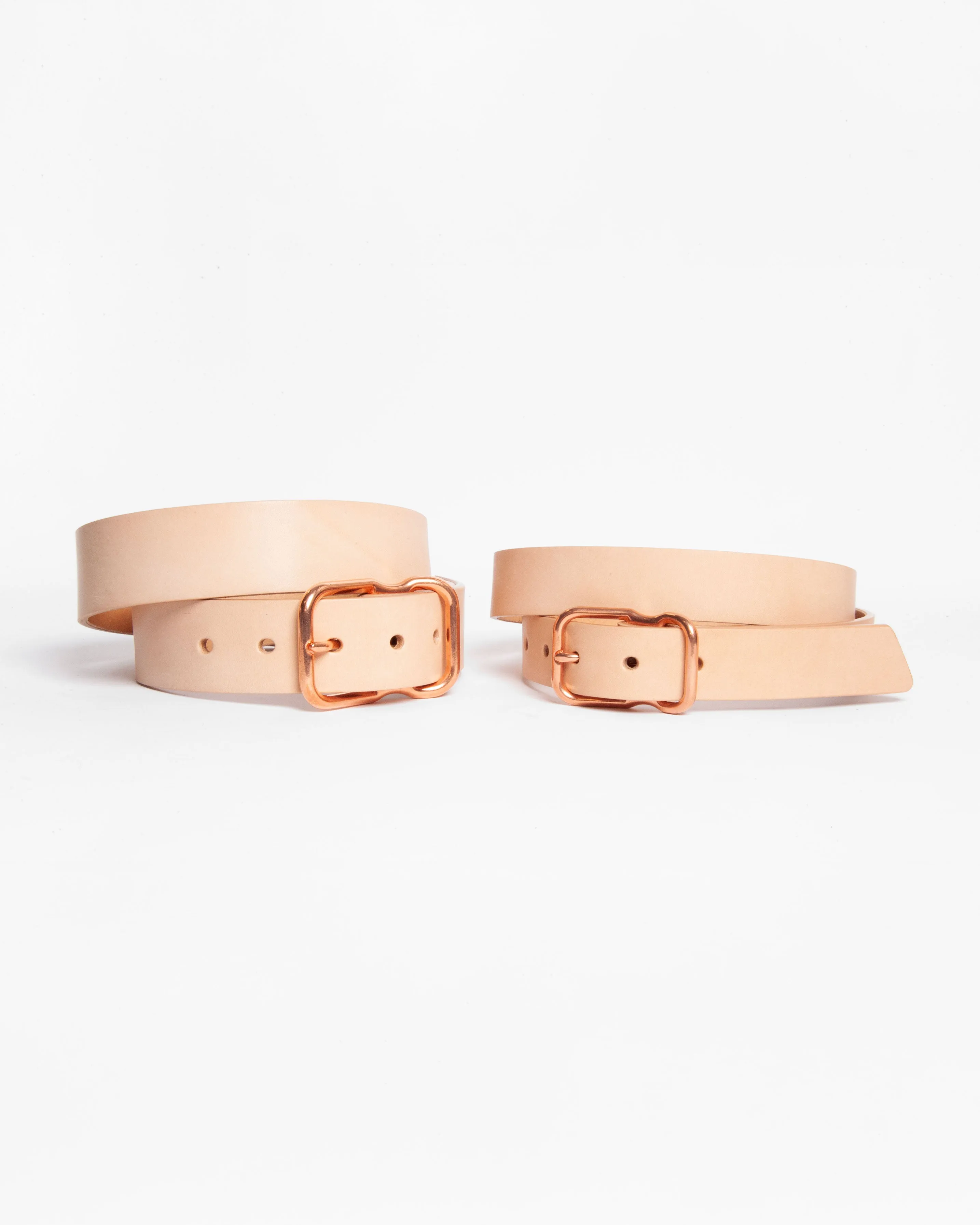 118 Signature Leather Belt - Narrow - Natural - Copper