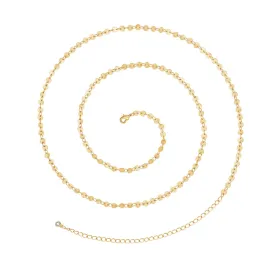 14K Gold Adjustable Sexy Waist Body Chains-Wafer Chain