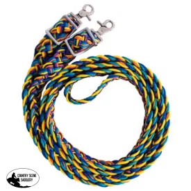 8ft Rainbow  Nylon braided roping reins