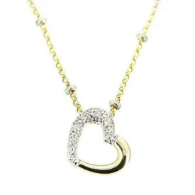 9ct Two Tone Heart Pendant -PGP535