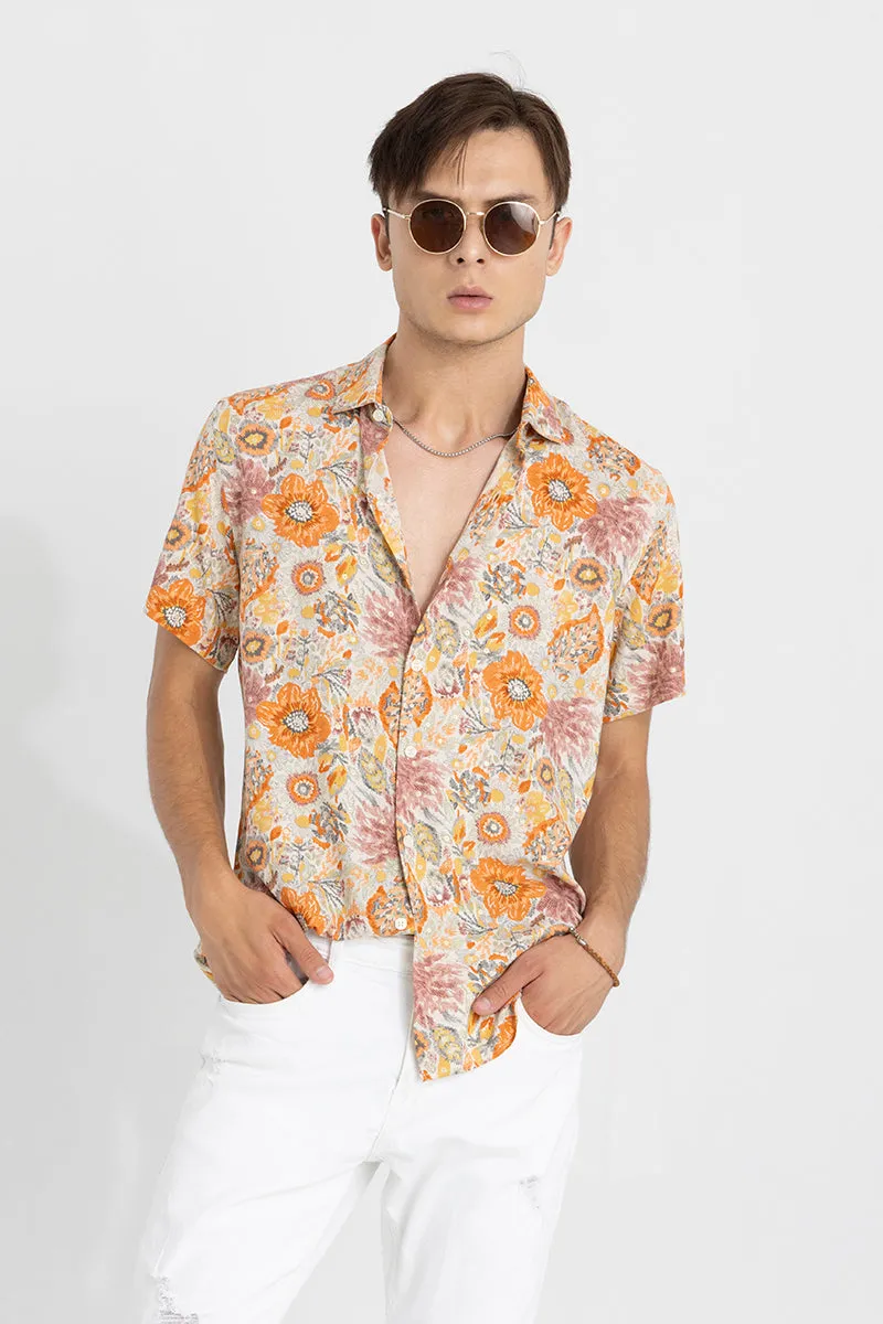 Acoustic Flower Orange Shirt