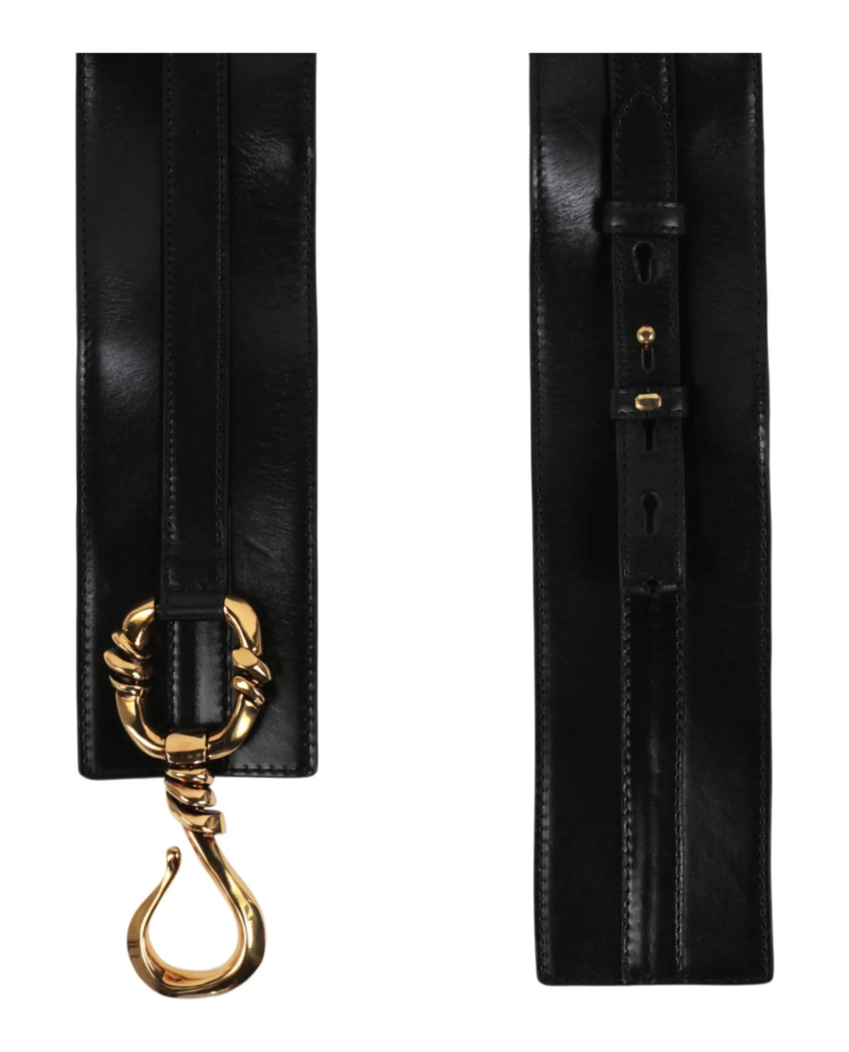 Alexander McQueen Womens Hook Waist Leather  Belt