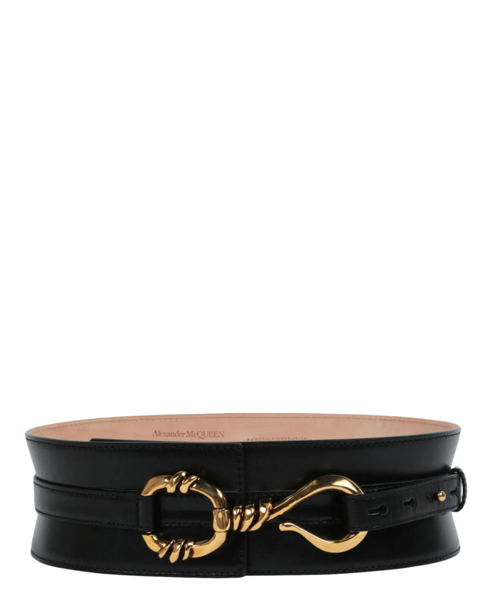 Alexander McQueen Womens Hook Waist Leather  Belt