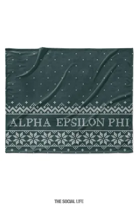 Alpha Epsilon Phi Snowflake Velvet Plush Blanket