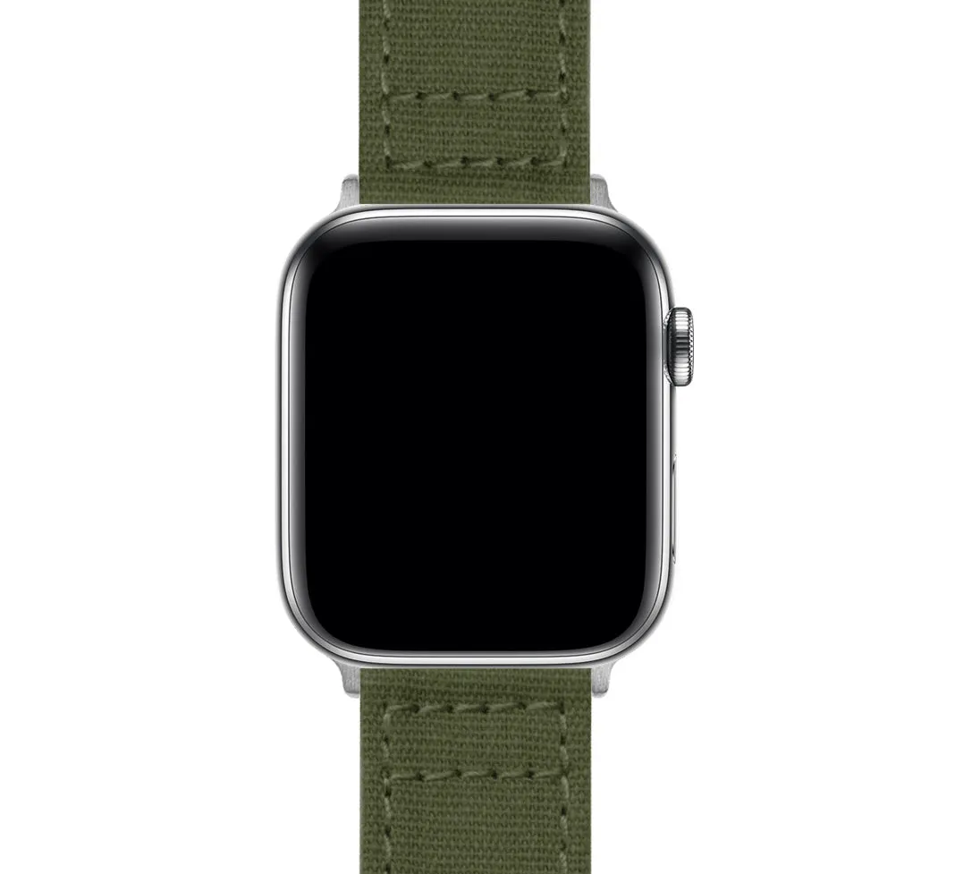 Apple Watch Canvas Army Green Watch Band