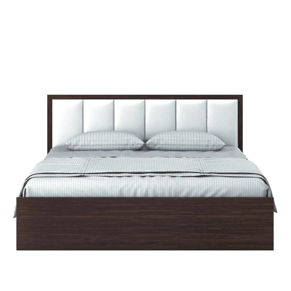 Art Living Upholstered Bed with Storage in Brown Finish