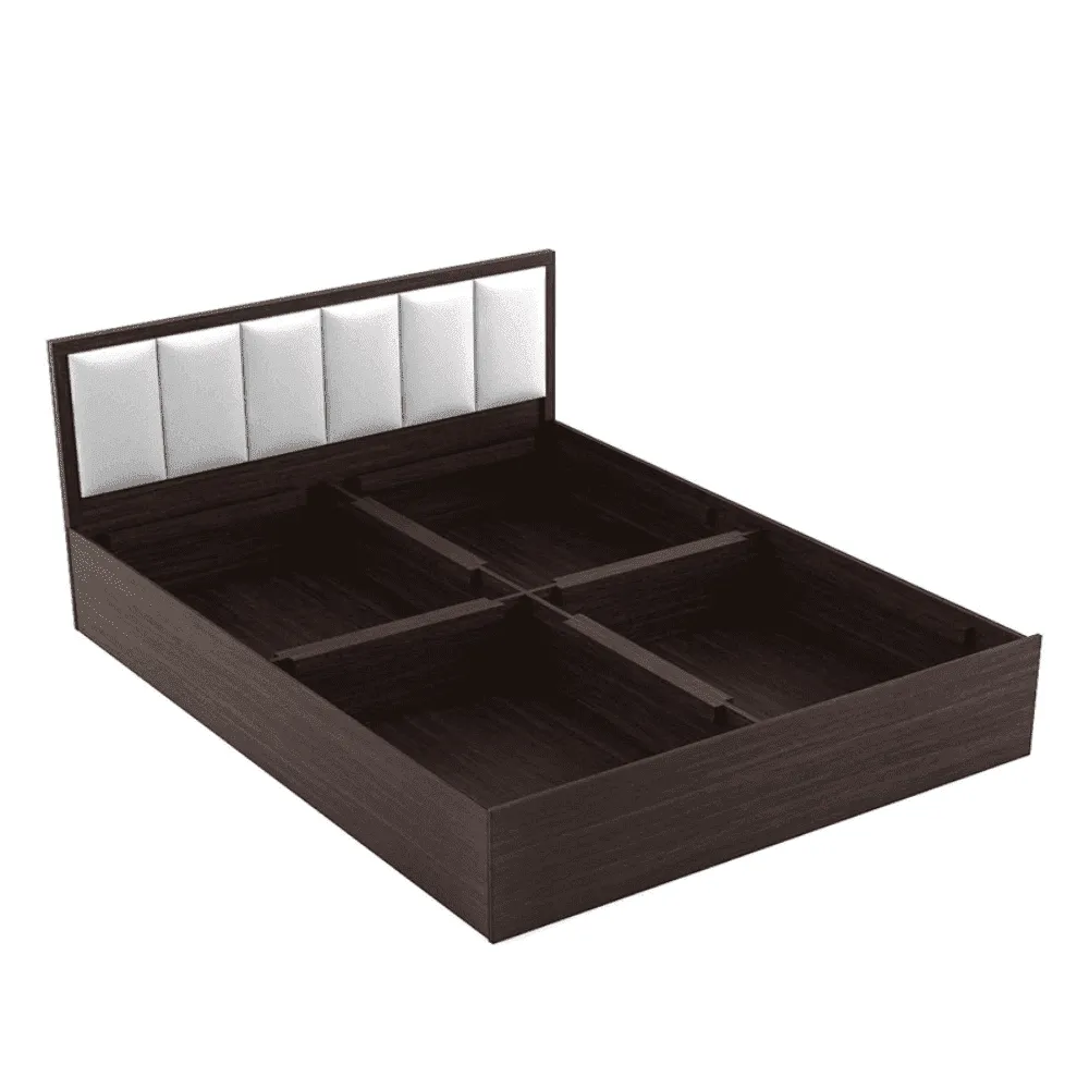 Art Living Upholstered Bed with Storage in Brown Finish