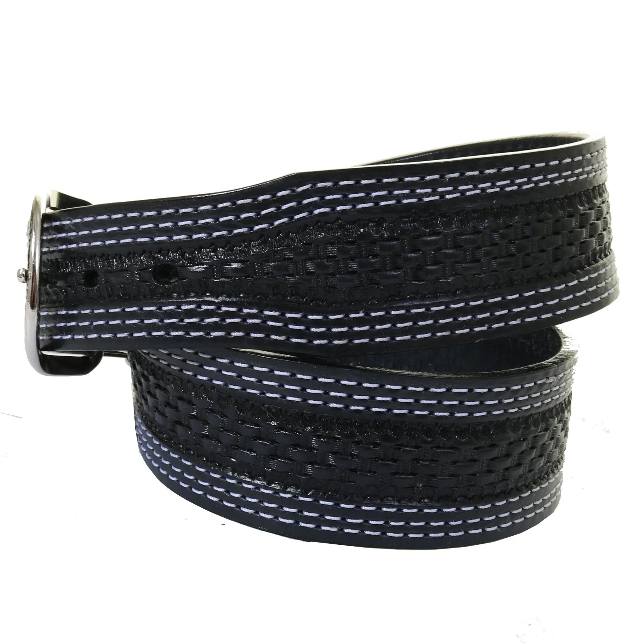 B1169 - Black Basket Weave Tooled Belt