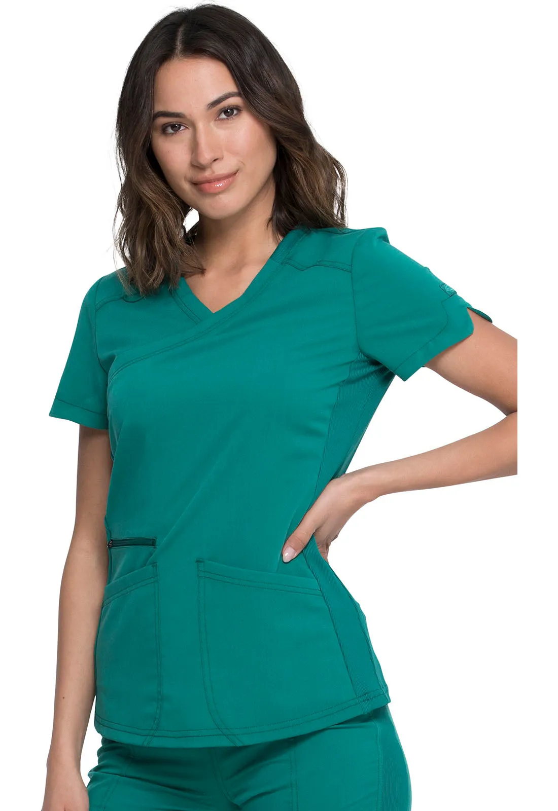 Balance - Women's Mock Wrap Solid Scrub Top