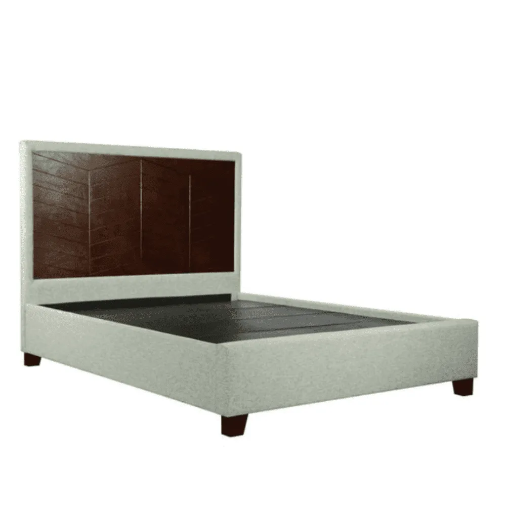 Bautista King Size Bed in Grey Cotton