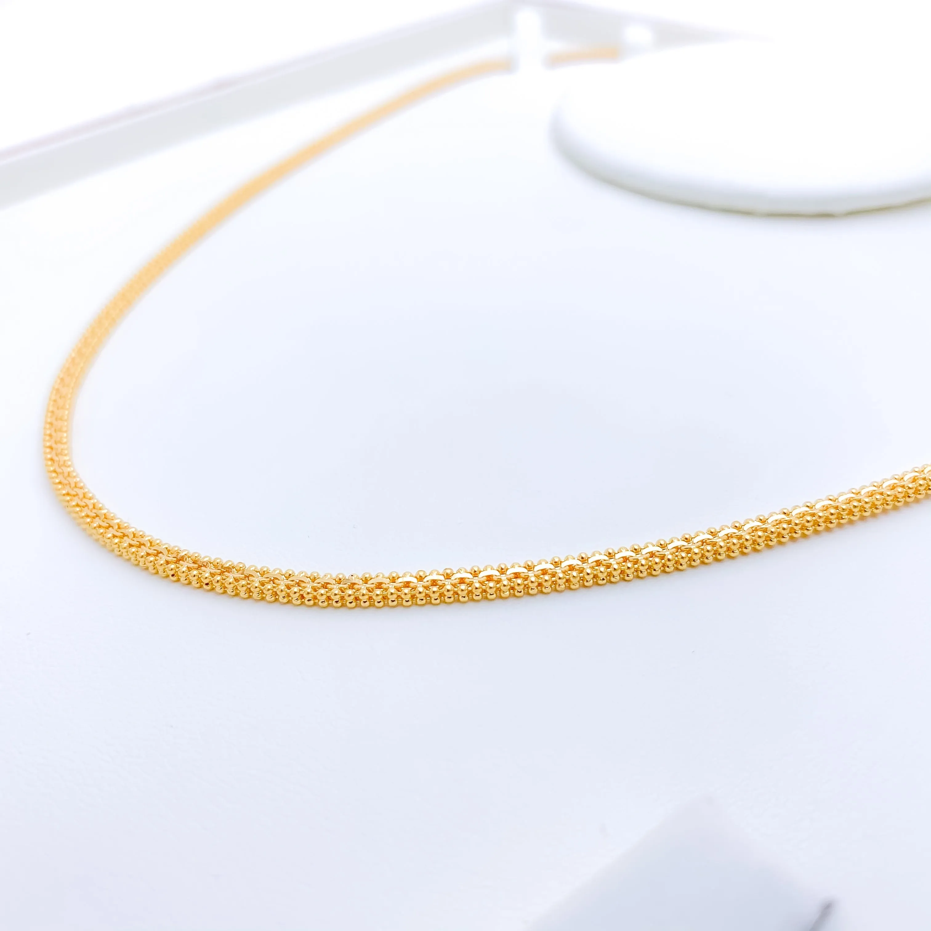 Beaded Square 22k Gold Chain - 18"