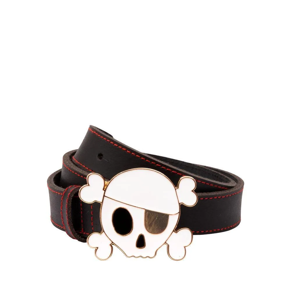 Belt - Skull - Black Leather