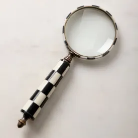 Black   White Checkered Magnifying Glass