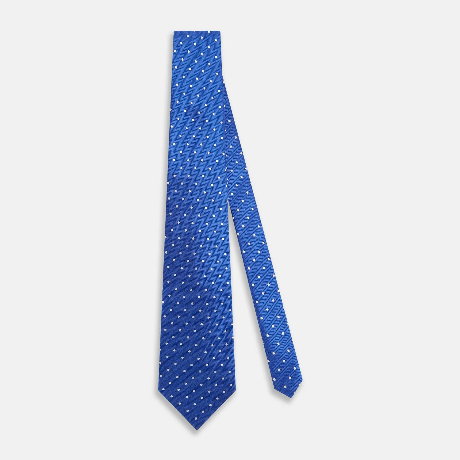 Blue and White Micro Dot Silk Tie