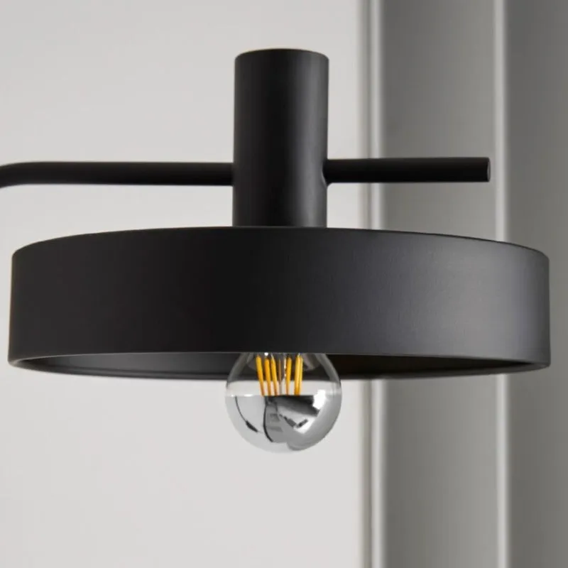 Contemporary Black Curved Wall Light