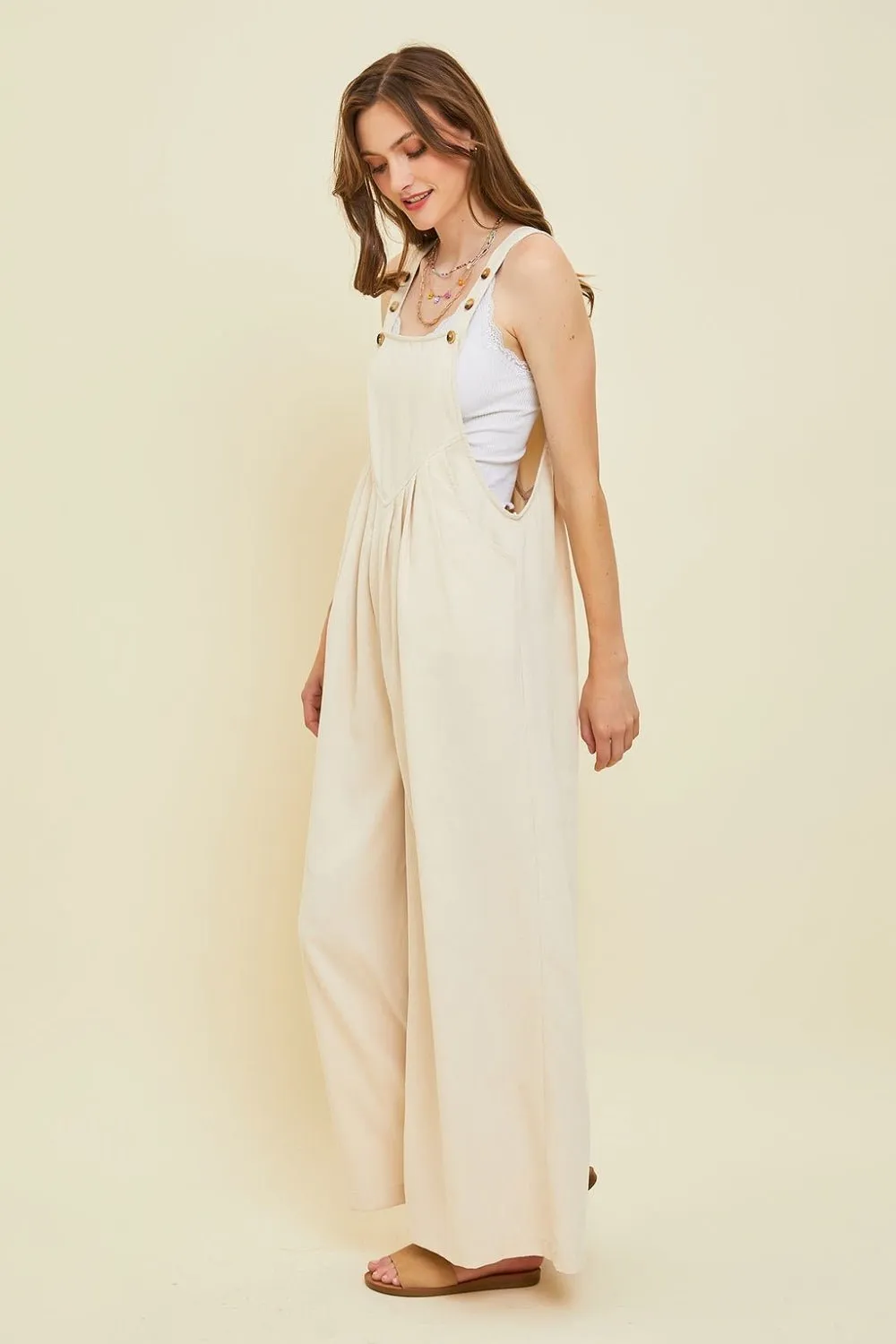 Corduroy Sleeveless Wide-Leg Overall