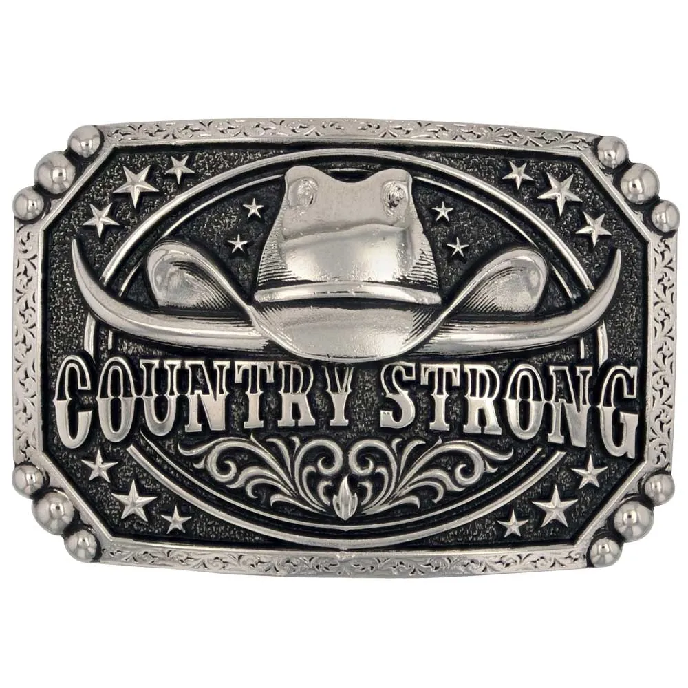 Country Strong Attitude Buckle by Montana Silversmiths for Bourbon Cowgirl