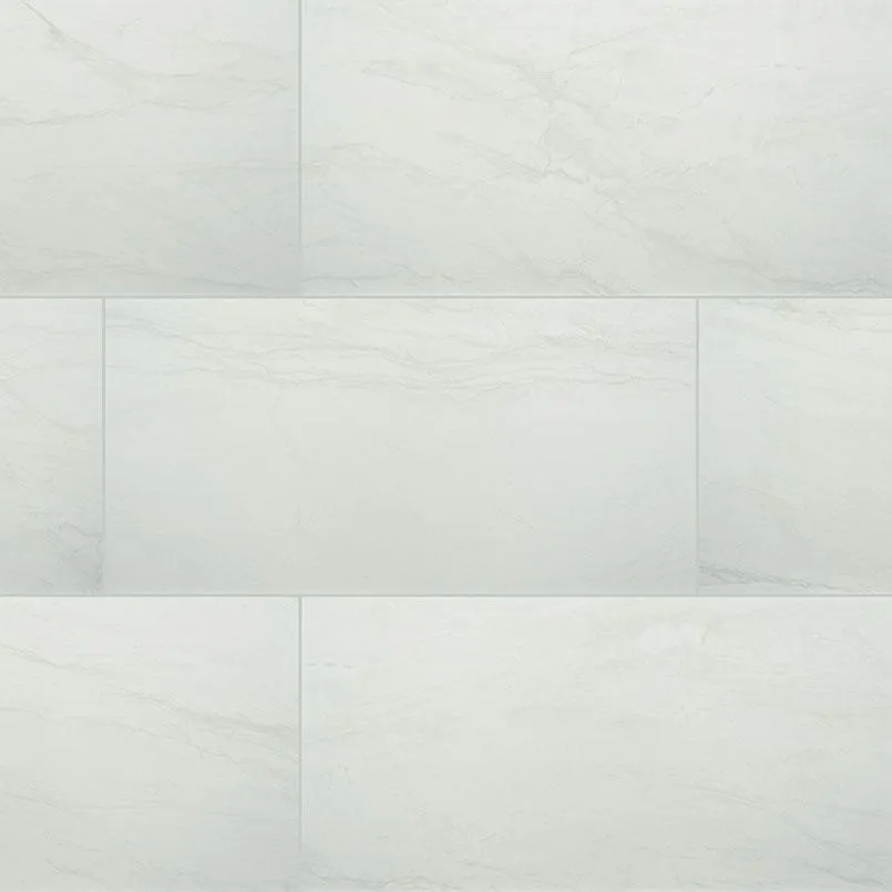 DURBAN WHITE PORCELAIN TILE - 12"x24" MATTE