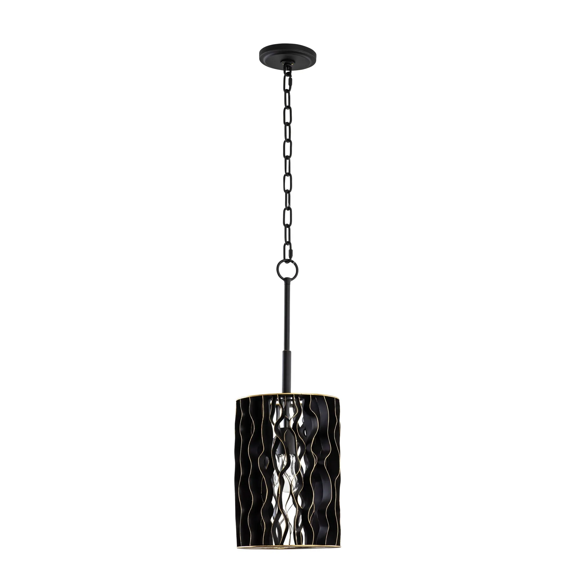 Estela 380M01MBFG 1-Light Mini Pendant Light - Matte Black/French Gold