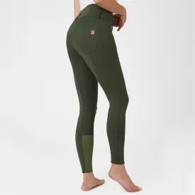 Horze Tara Ladies High-Waist Gel Seat Breeches (Green)