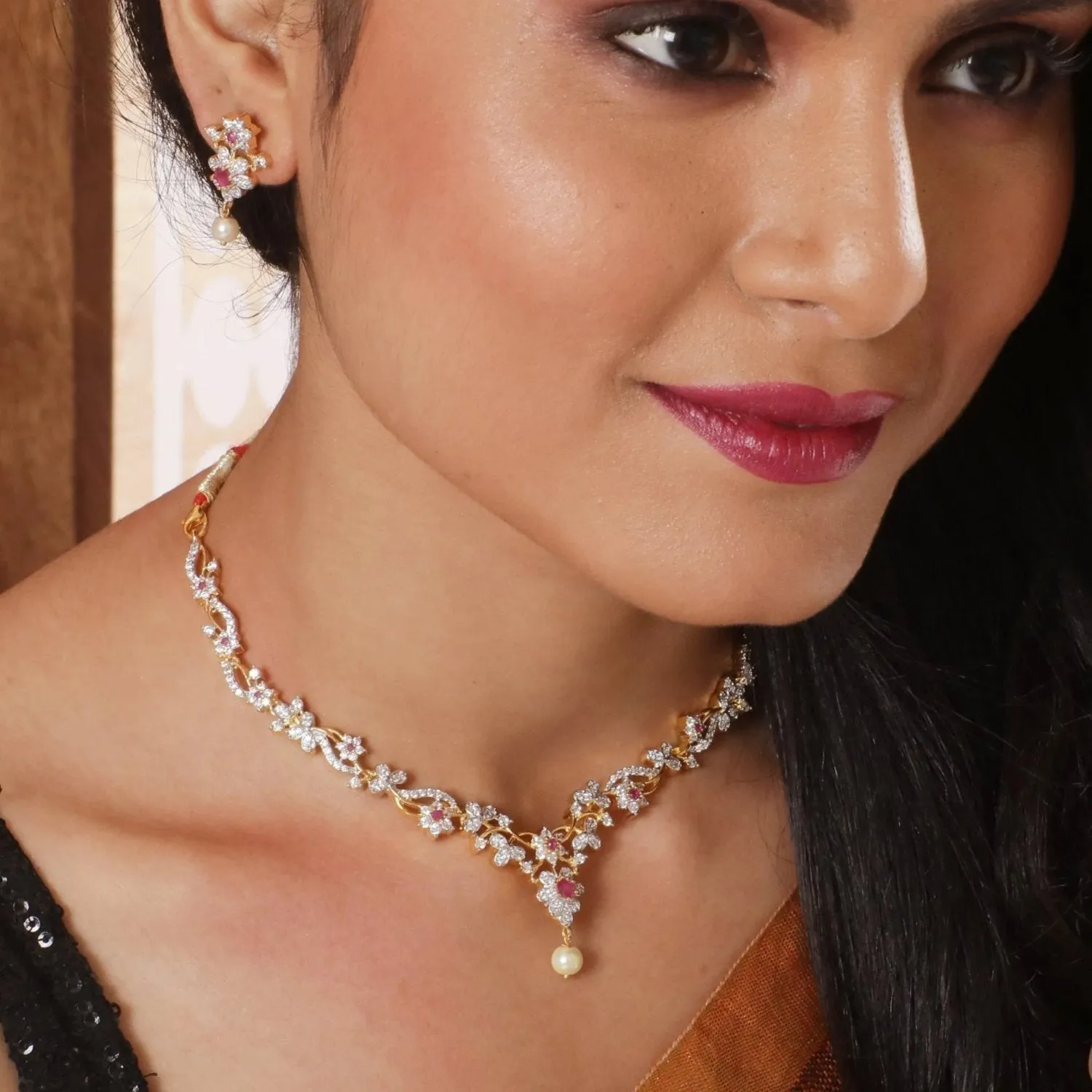 Ina Nakshatra CZ Necklace Set