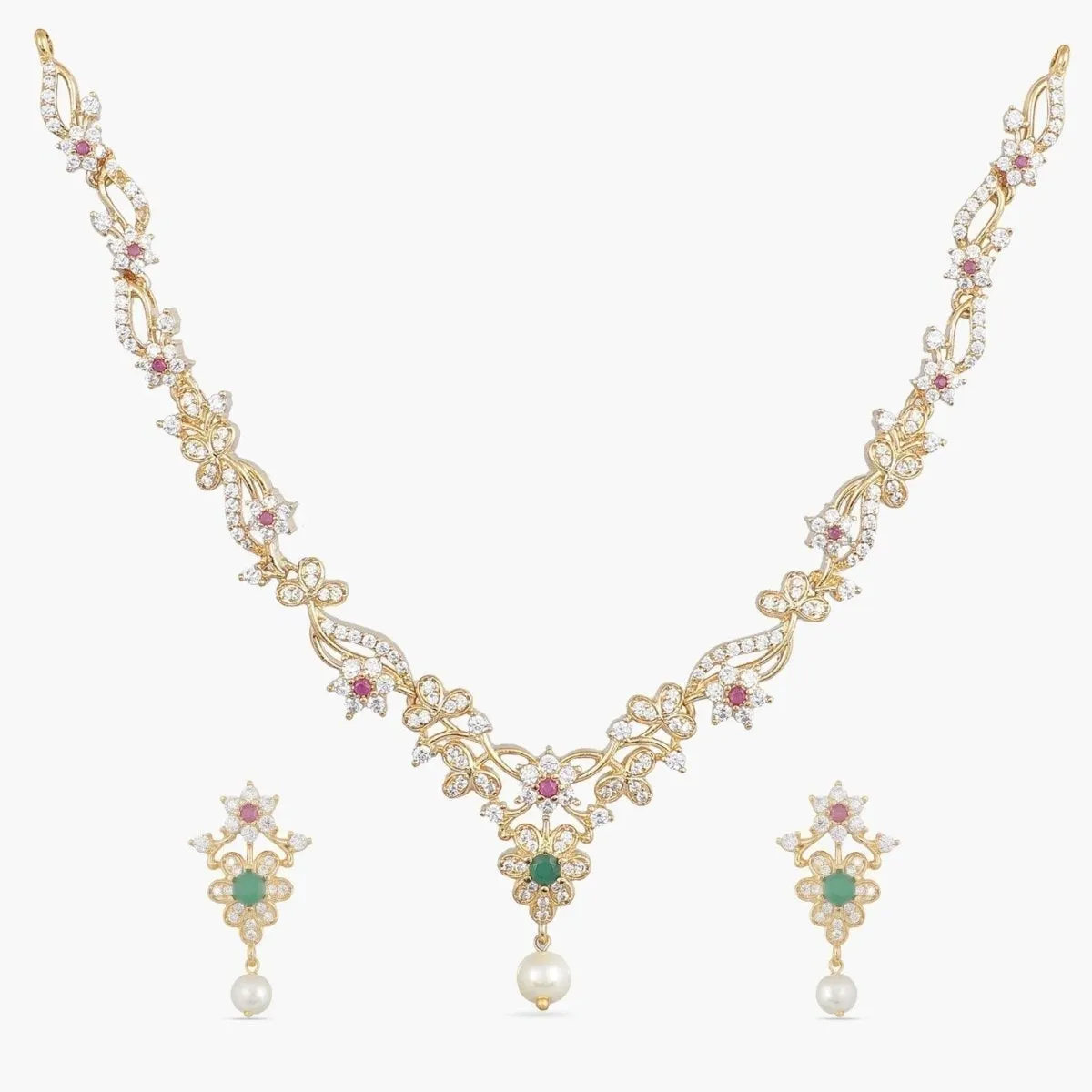 Ina Nakshatra CZ Necklace Set