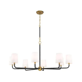 Juniper 8 Light Chandelier - Black & Brass