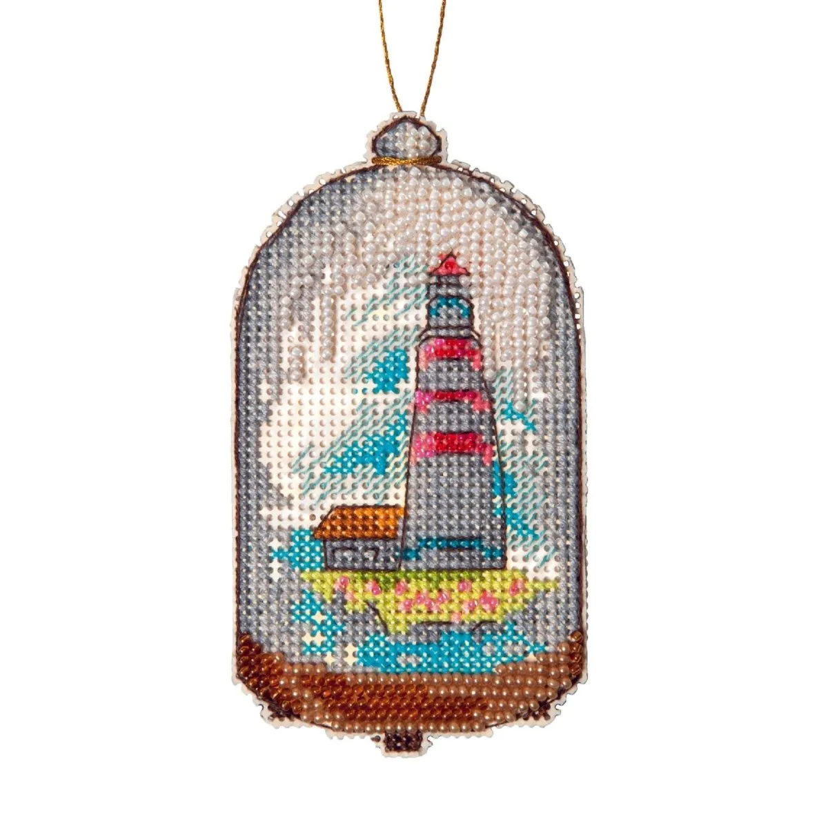 LIGHTHOUSE "In search of treasures series", Counted Cross Stitch Kit, 14 count plastic canvas, size 6,5 x 11 cm, CRYSTAL ART (T-87)