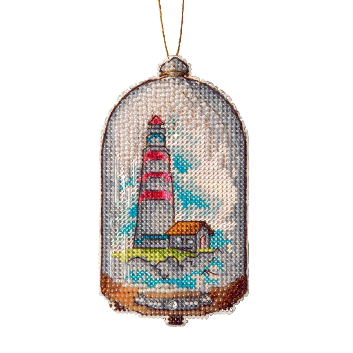 LIGHTHOUSE "In search of treasures series", Counted Cross Stitch Kit, 14 count plastic canvas, size 6,5 x 11 cm, CRYSTAL ART (T-87)