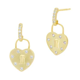 Locked in Love Charm Earrings