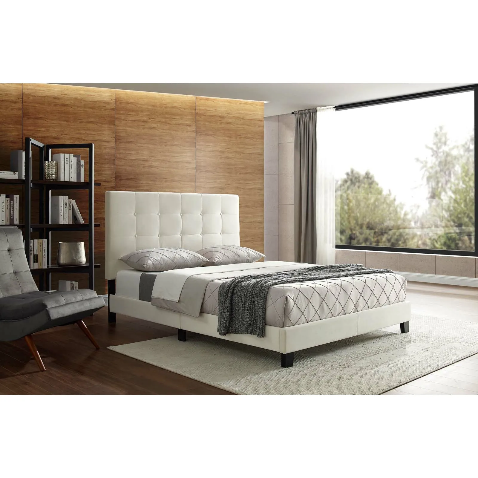 Melanie Tufted Button Upholstered Performance Velvet Platform Bed