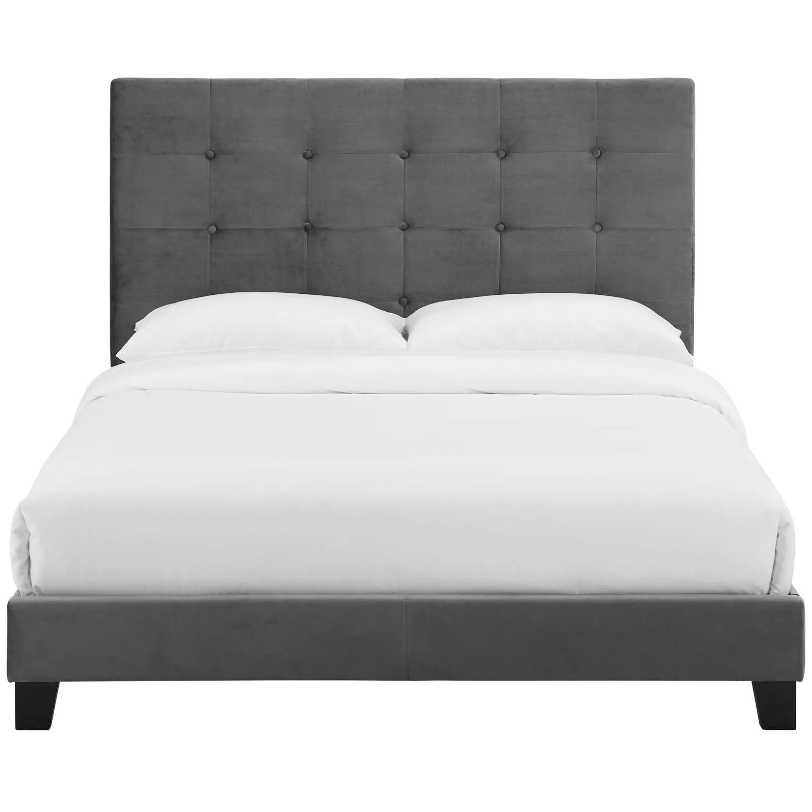 Melanie Tufted Button Upholstered Performance Velvet Platform Bed