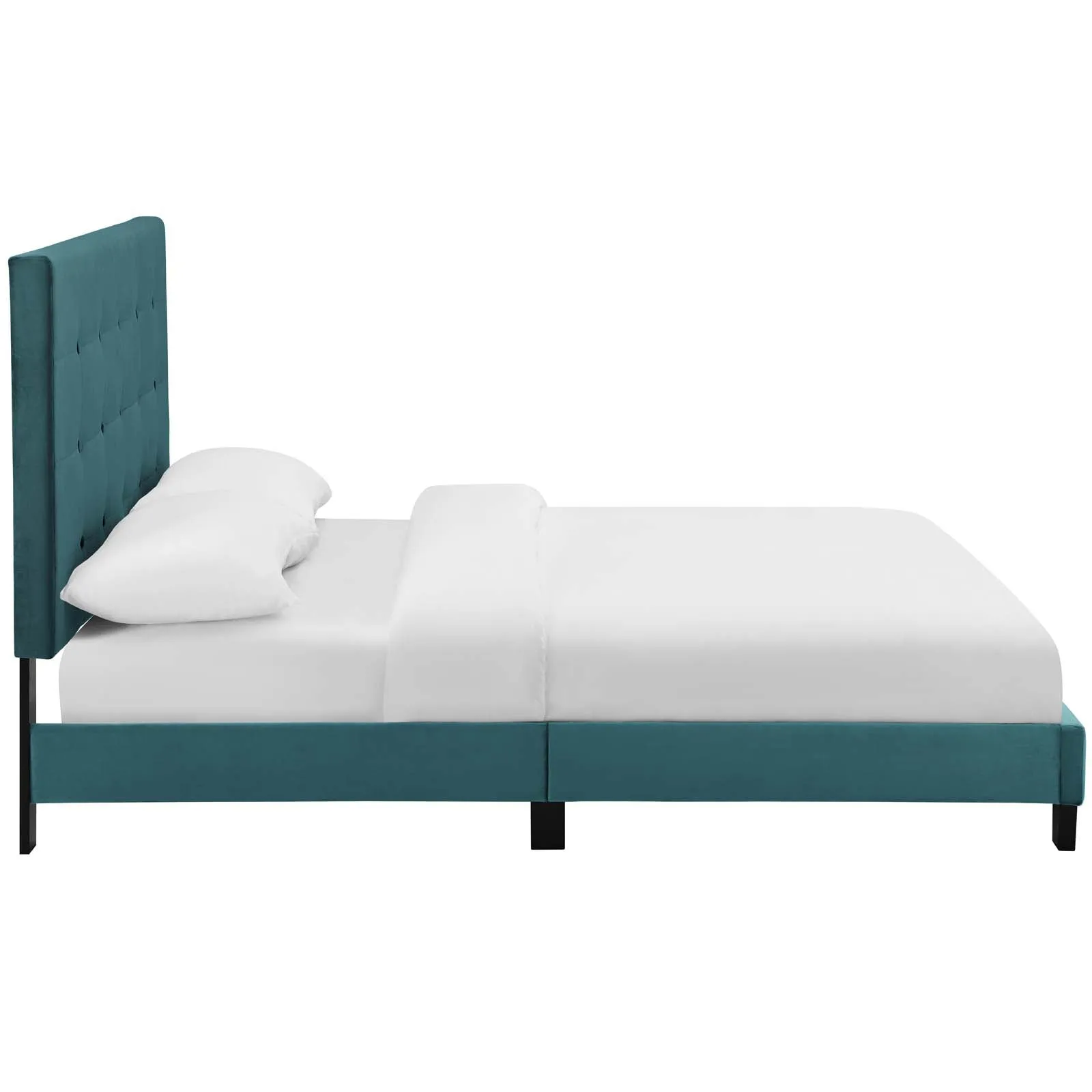 Melanie Tufted Button Upholstered Performance Velvet Platform Bed