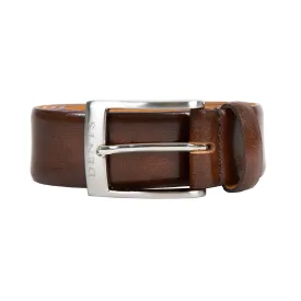 Men’s Heritage Lined Full-Grain Leather Belt with Satin Nickel Buckle