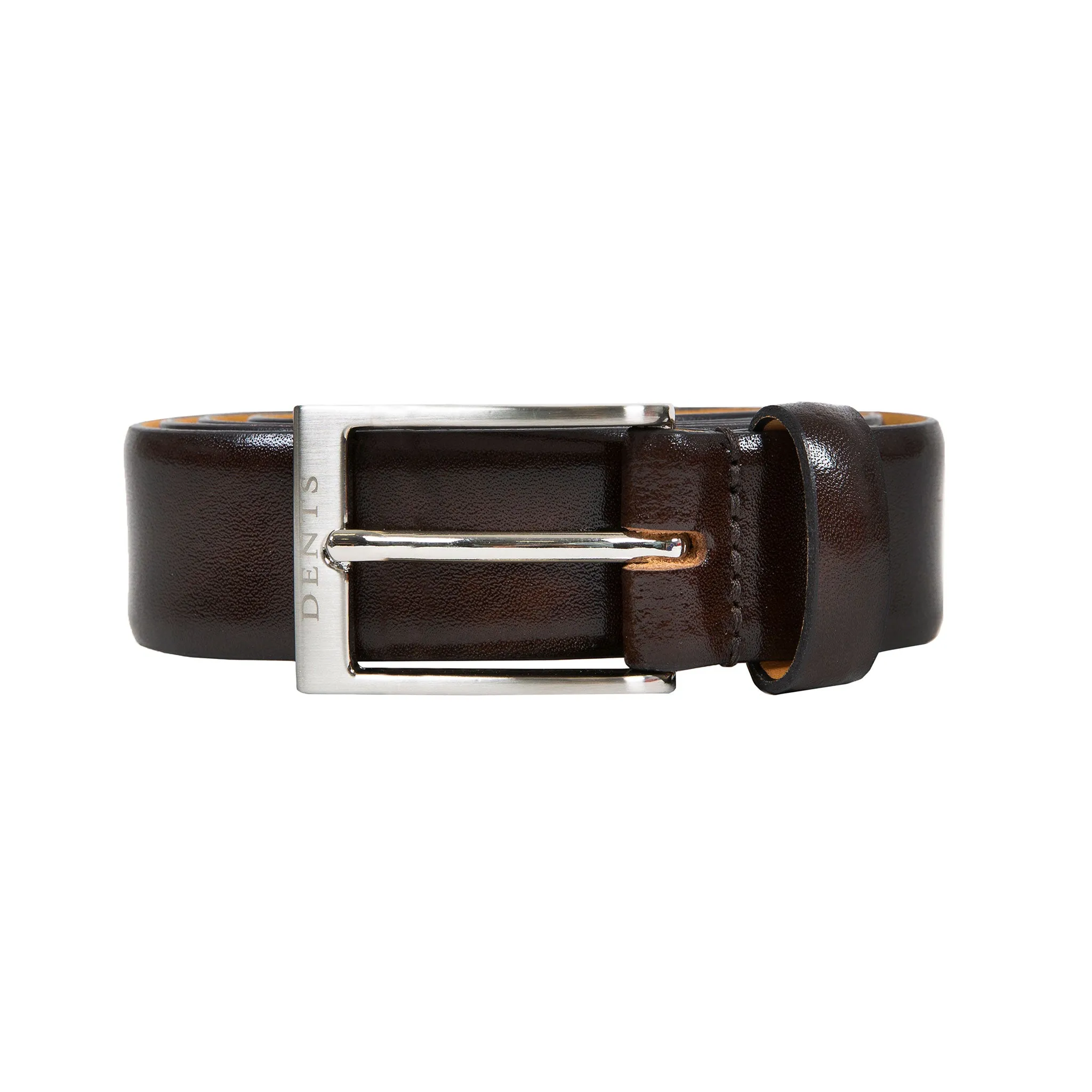 Men’s Heritage Lined Full-Grain Leather Belt with Satin Nickel Buckle