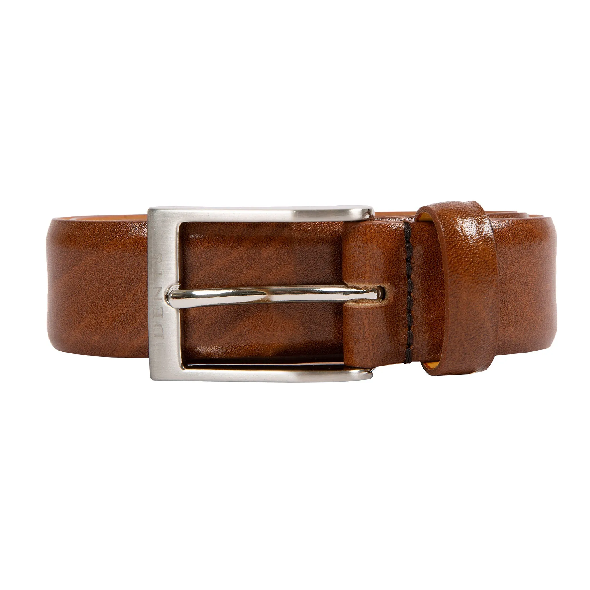 Men’s Heritage Lined Full-Grain Leather Belt with Satin Nickel Buckle