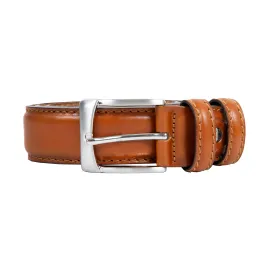 Men’s Heritage Lined Full-Grain Leather Belt with Satin Nickel Buckle