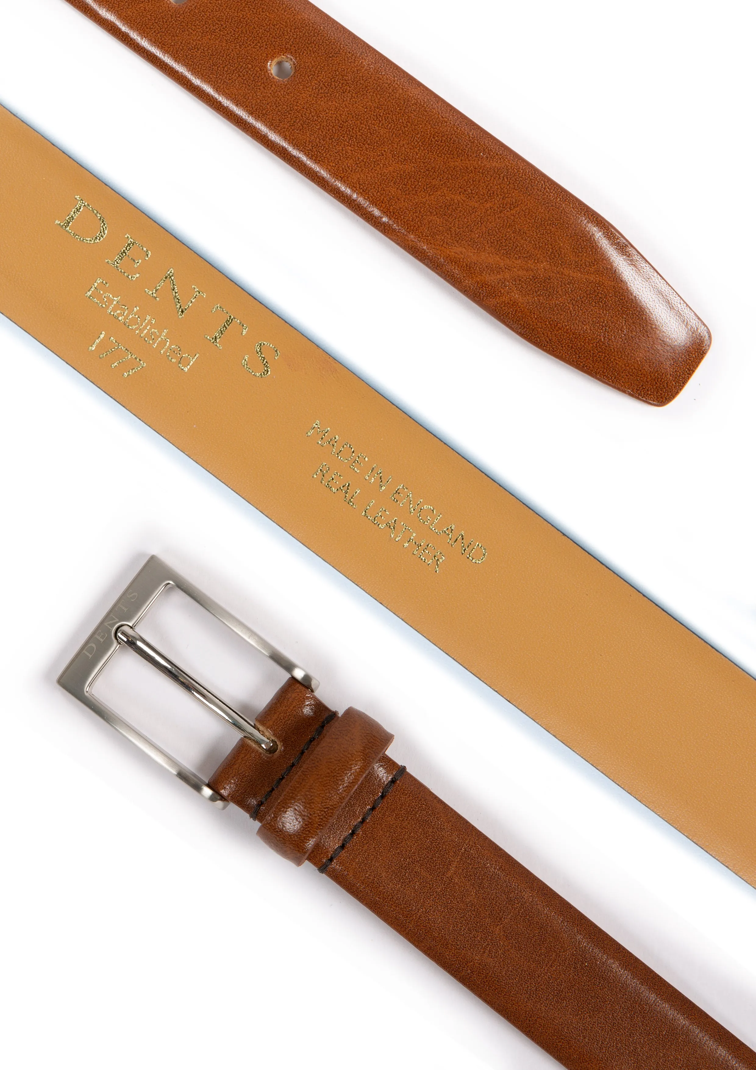 Men’s Heritage Lined Full-Grain Leather Belt with Satin Nickel Buckle