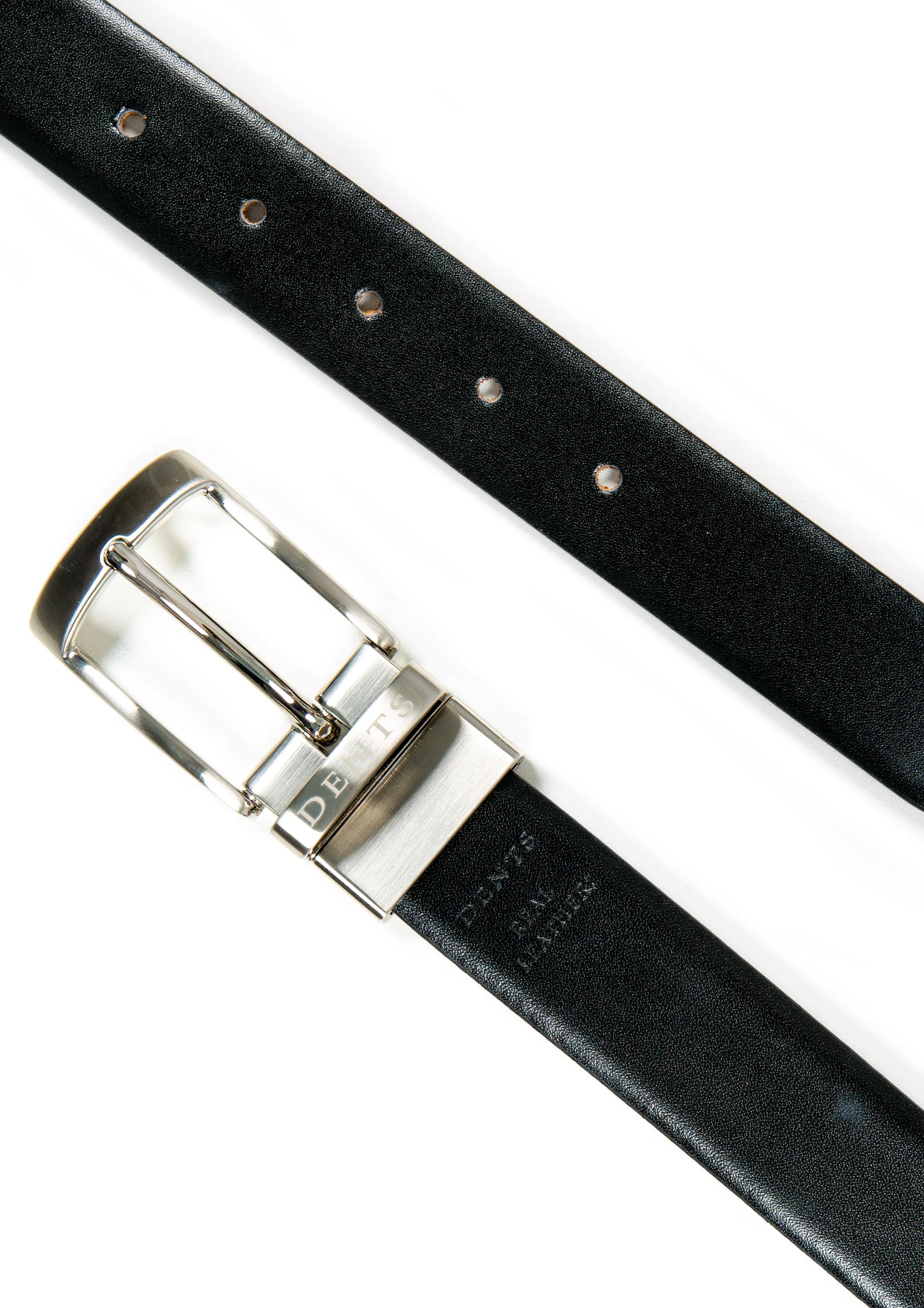 Men’s Heritage Reversible Full-Grain Leather Belt with Satin Nickel Buckle