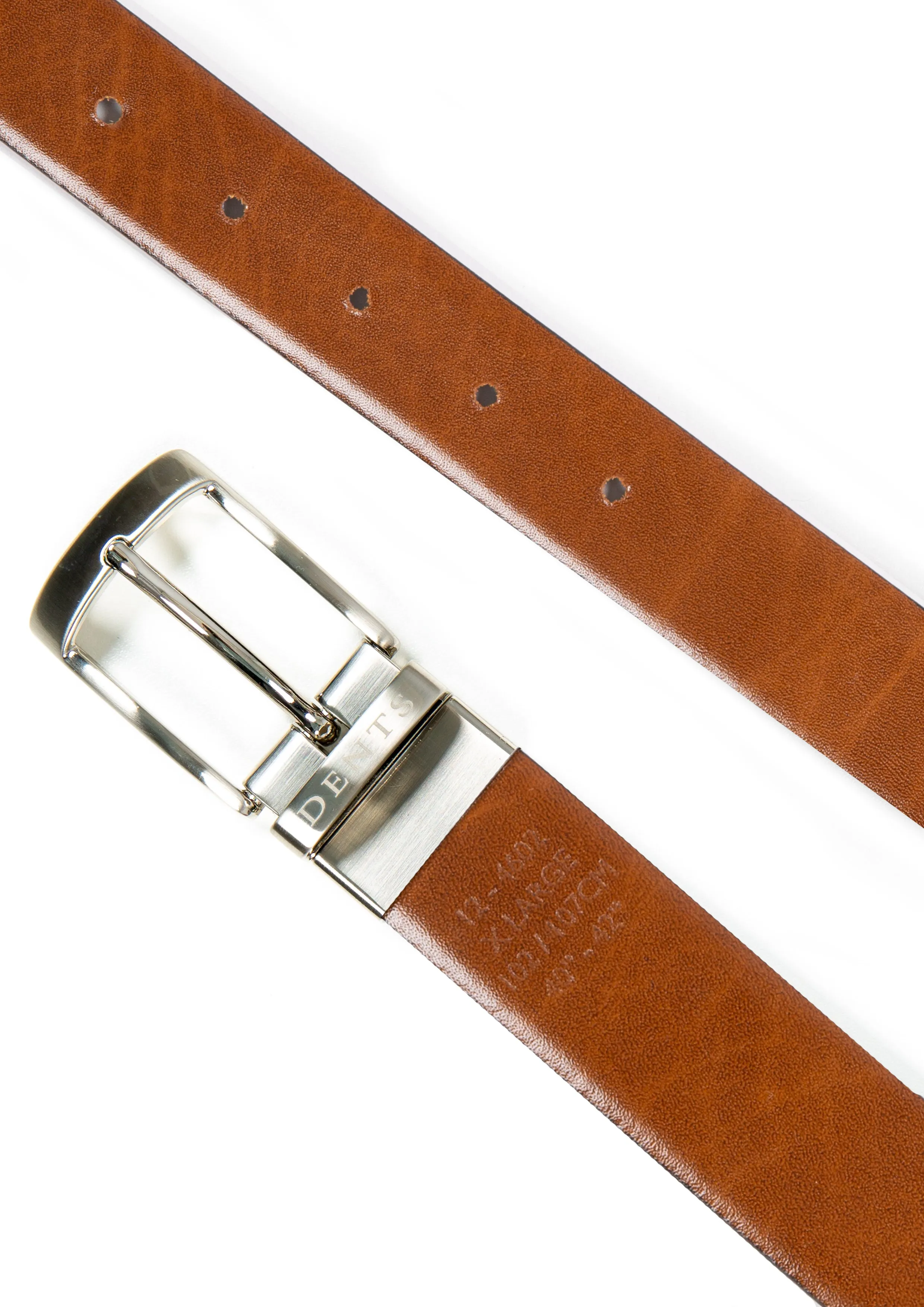 Men’s Heritage Reversible Full-Grain Leather Belt with Satin Nickel Buckle