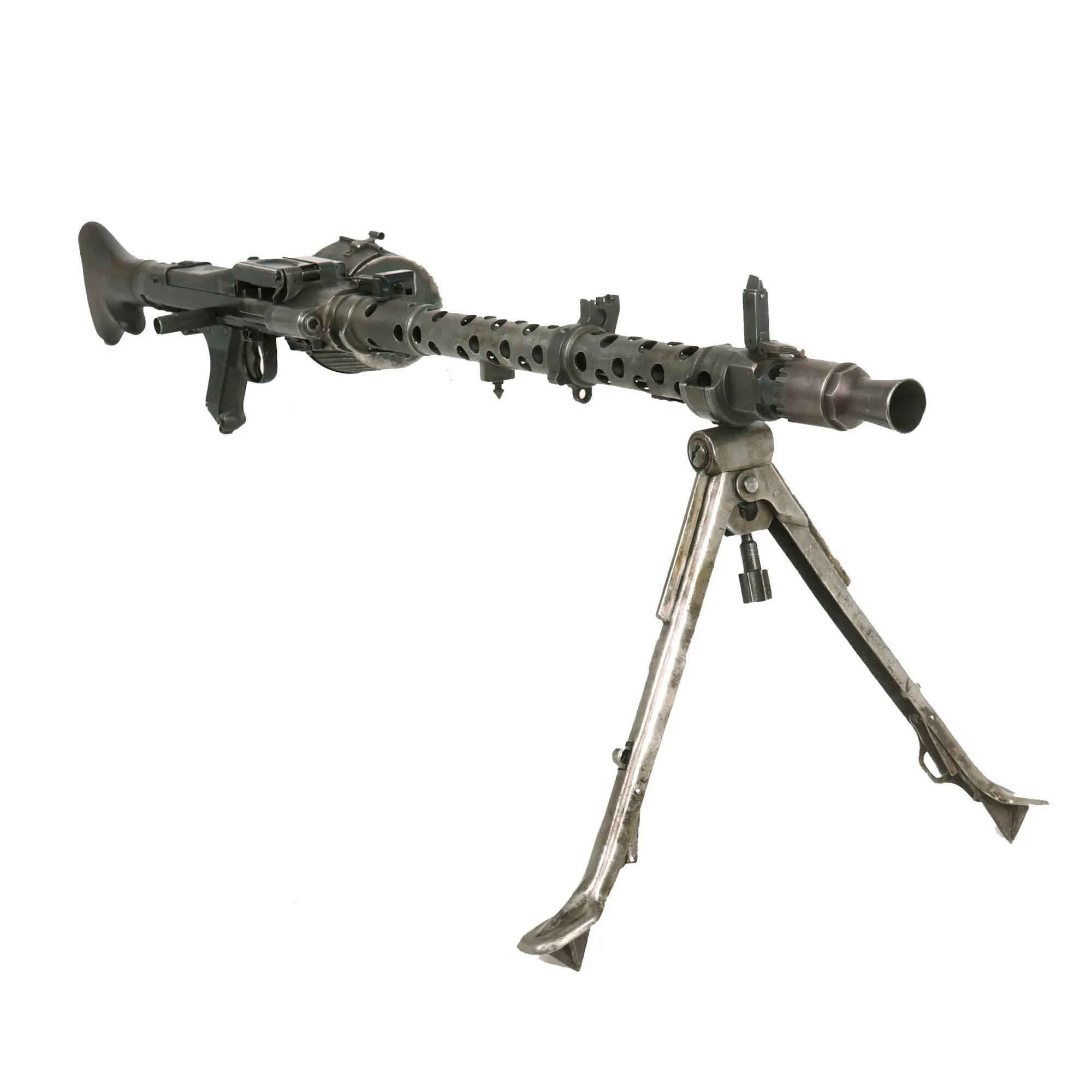 Original German WWII 1945 Dated MG 34 Display Machine Gun by Waffenwerke Brünn with 1943 Dated Belt Carrier