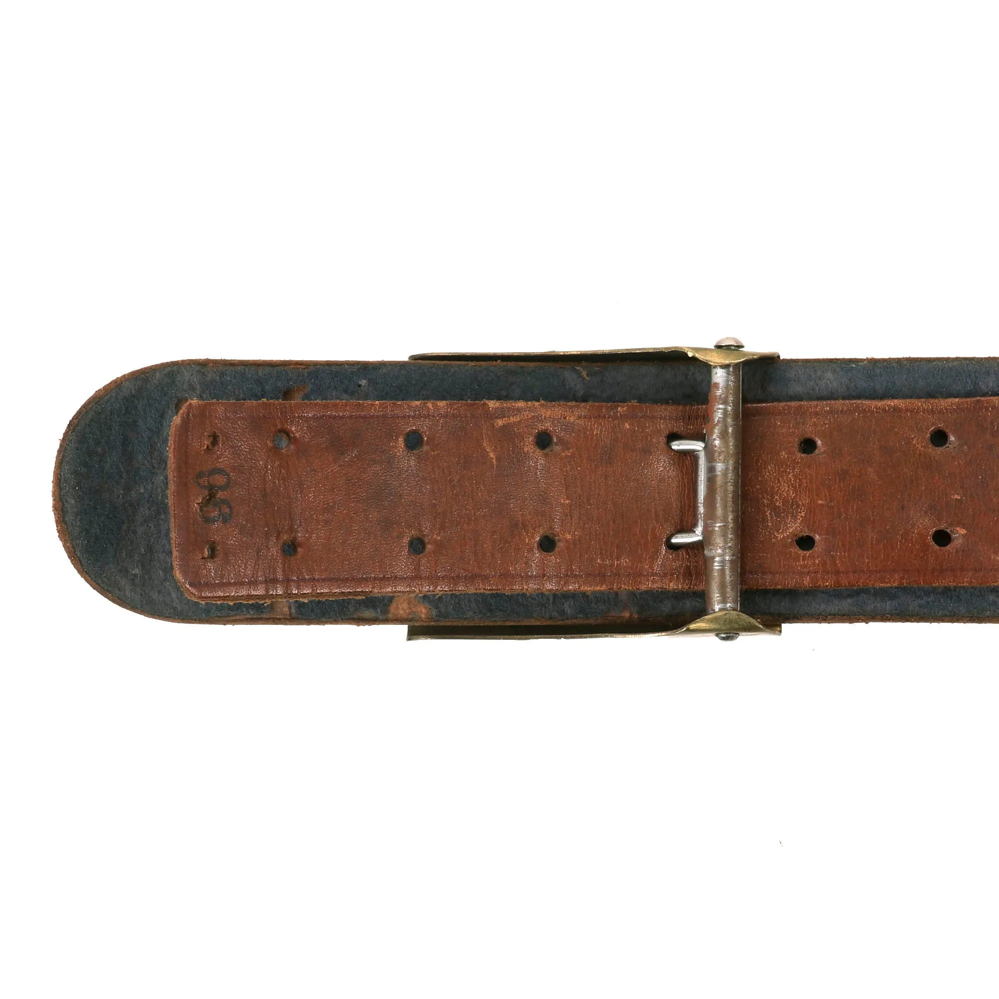 Original German WWII Early SA EM/NCO Belt with Two Piece Brass & Nickel Buckle and Cross Straps - Sturmabteilung