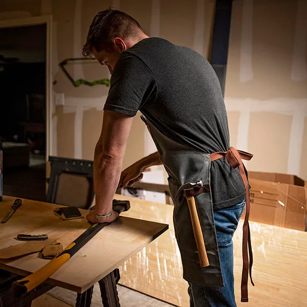 Personalized Waxed Canvas Apron for Woodworking Professionals & DIYers