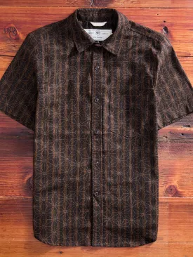 "Asanoha Star" Oxford Shirt in Brown