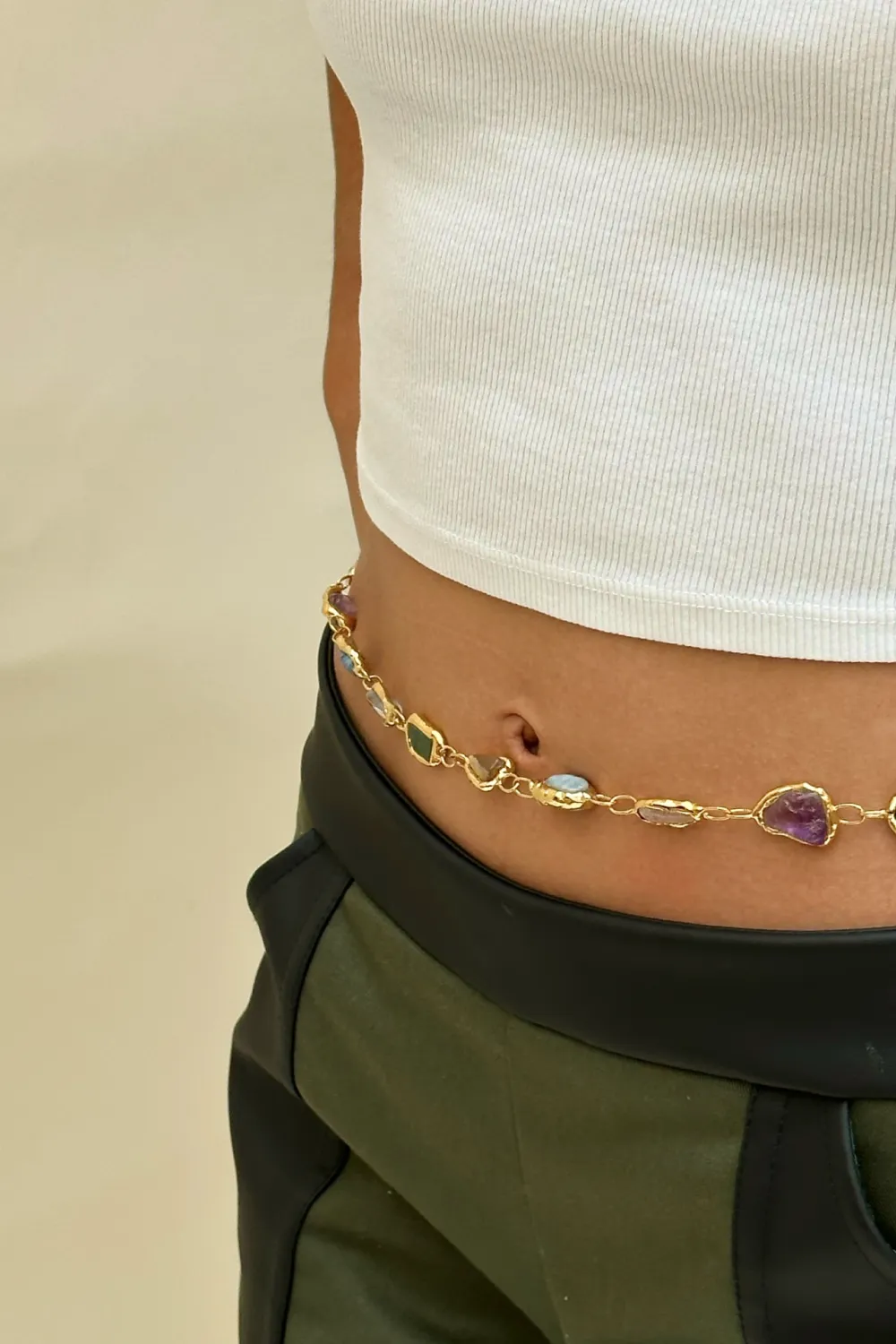 Rainbow Waist Chain in Gold