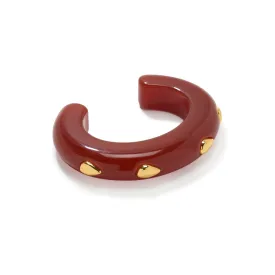 Ridge Cuff in Umber & Gold Stud