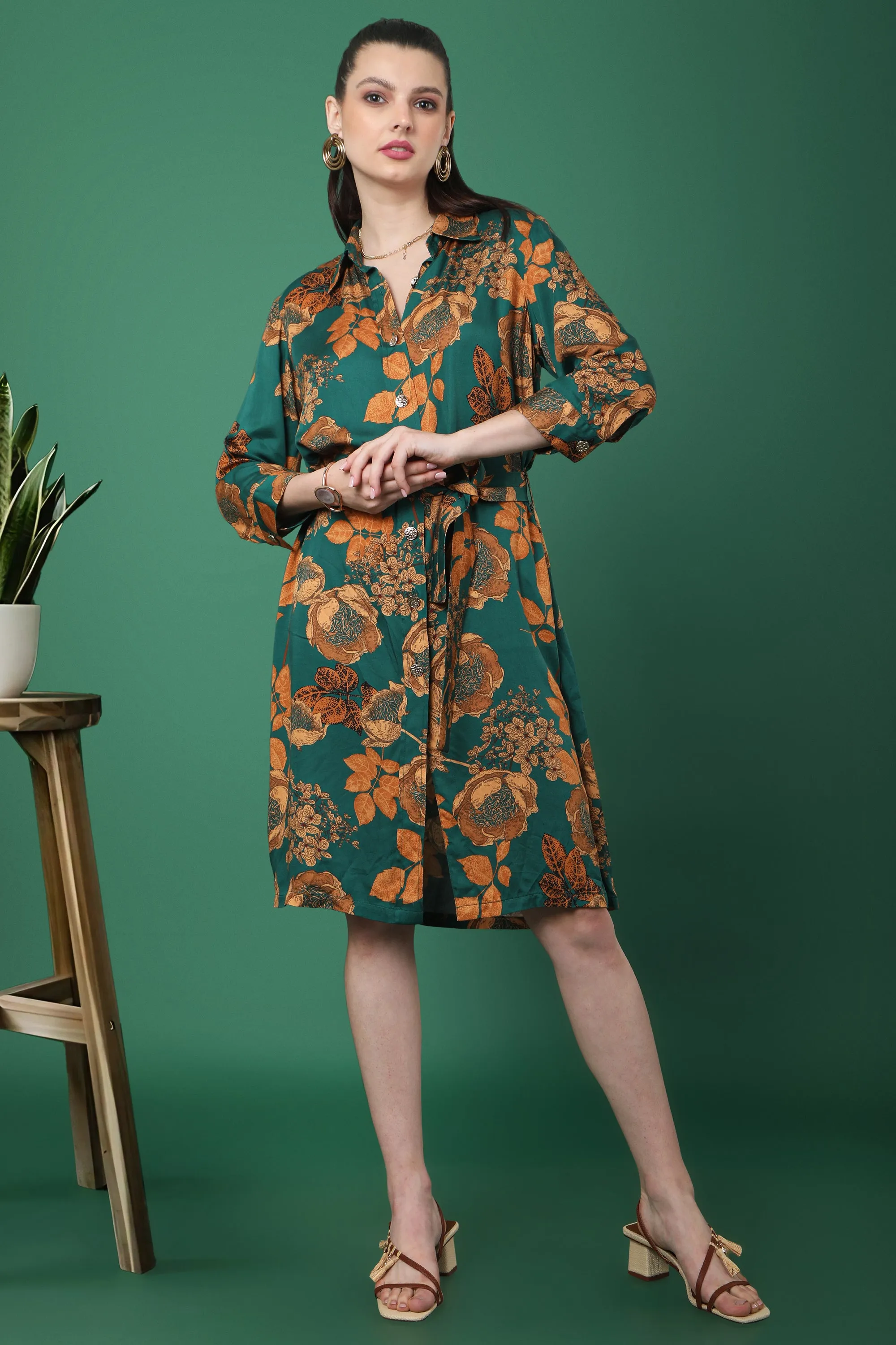 Sora Floral Printed Shirt Dress