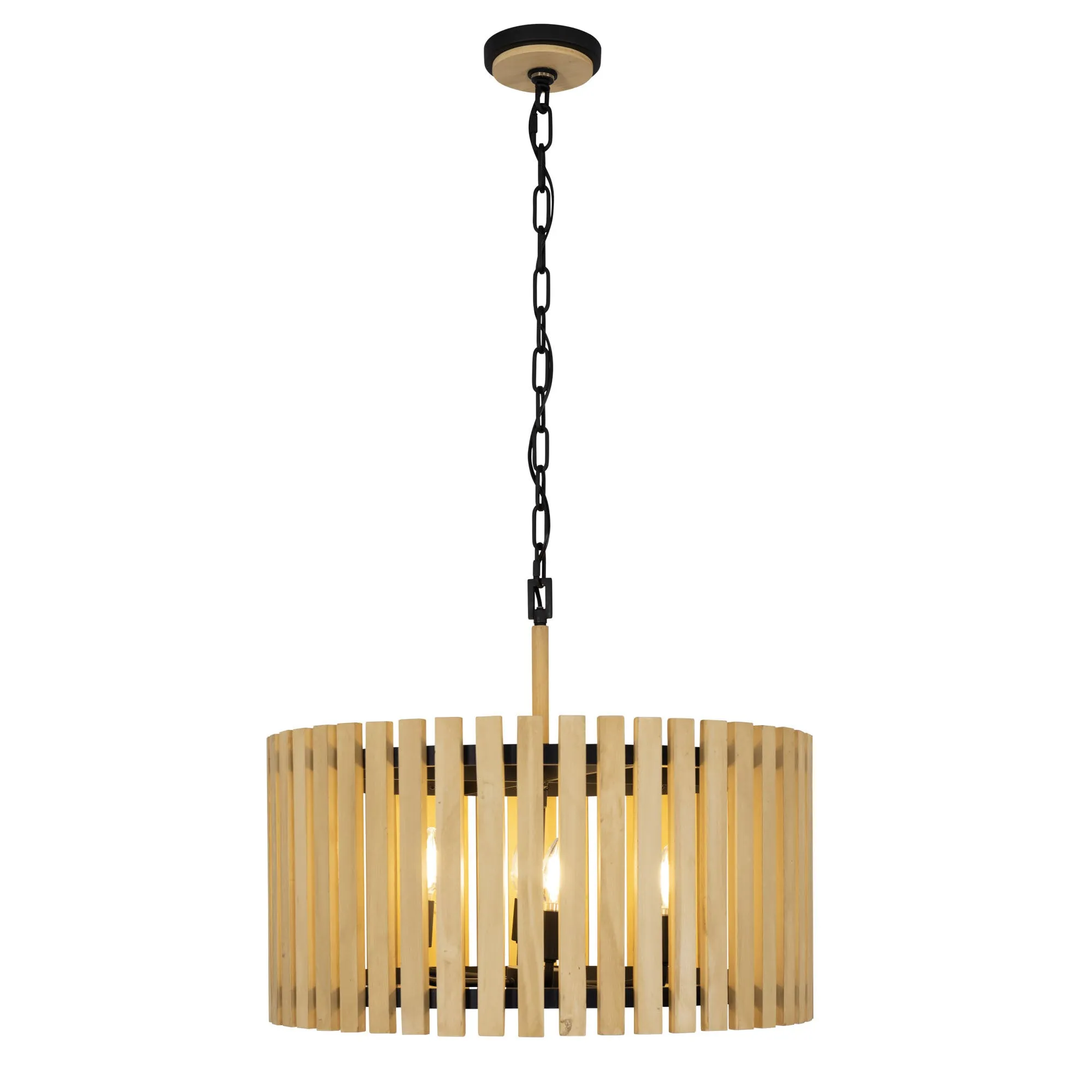 Suratto 387P06MBH 6-Light Pendant Light - Matte Black/Honey Blonde