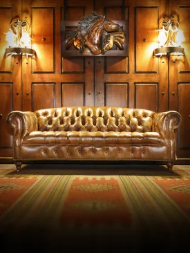 Weston Cane Chesterfield Leather Sofa